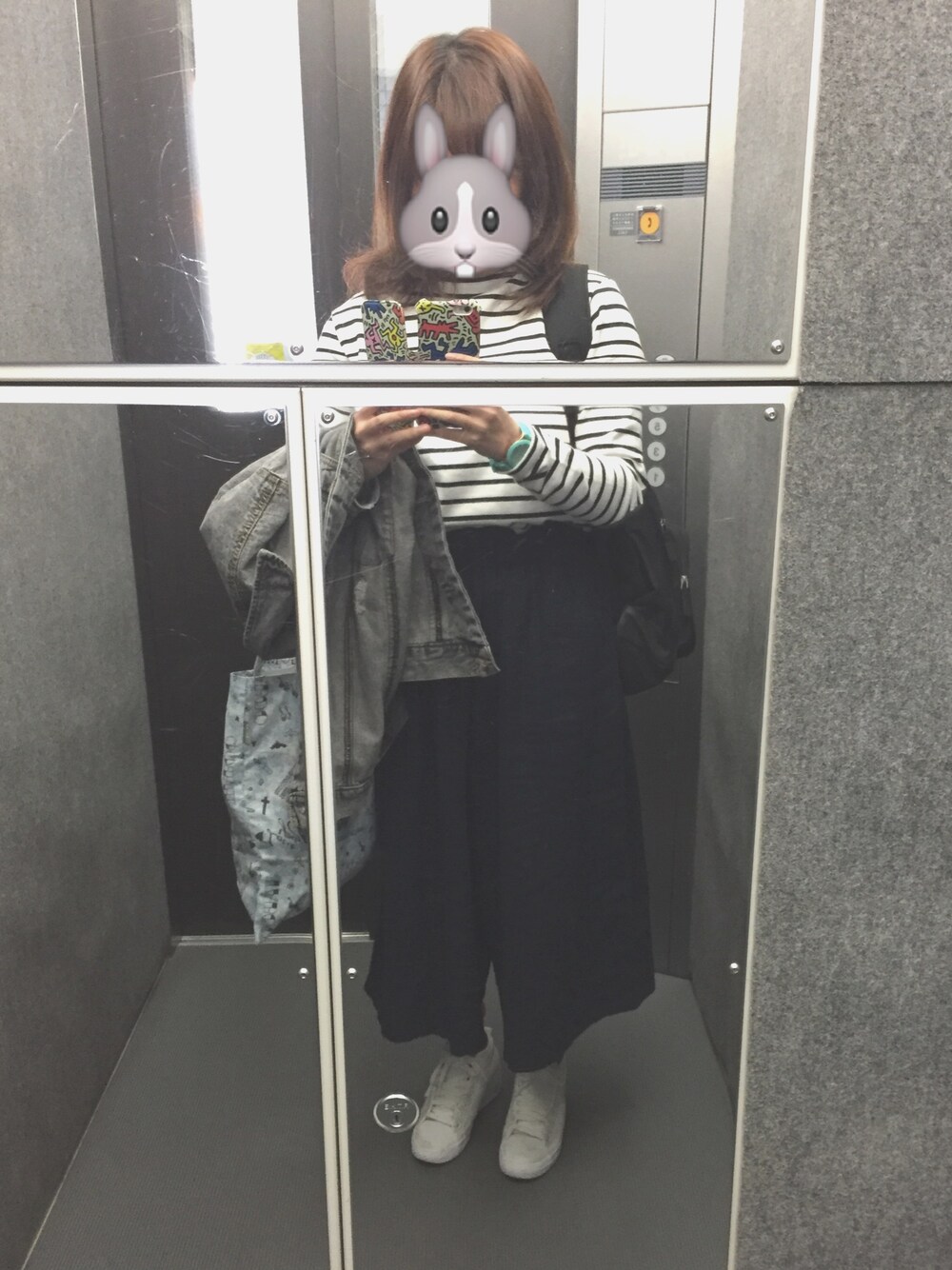 「AS KNOW AS PINKYの（PD0688）ｻｲﾄﾞﾎﾟｹｯﾄﾜｲﾄﾞPT（その他パンツ、ブルー系）」を使った、HAZUK!さん（レディース・154cm）の春コーディネートの1枚目の写真