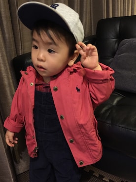 「アイテム（ナイロンジャケット）」を使った、TAくんさん（キッズ・80cm）の冬コーディネート