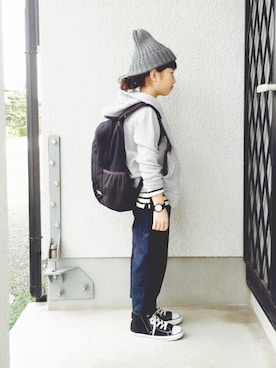 「STUDIOUS（ステュディオス）のアイテム」を使った、i_Kaさん（キッズ・123cm）の秋コーディネート