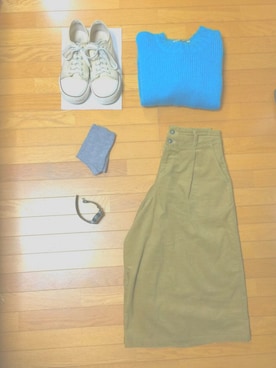 「ワイドシルエット」｜「アイテム（アナログ腕時計）」を使った、ねっちゃん™さん（レディース・154cm）の秋コーディネート