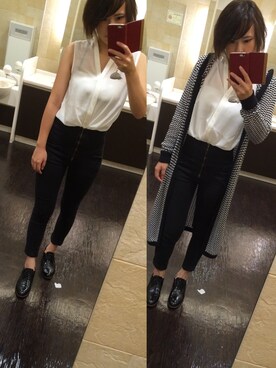 「カッコイイ女子」｜「アイテム（その他アウター）」を使った、ruaさん（レディース・158cm）の秋コーディネート