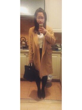 「I.Tのアイテム（ピーコート）」を使った、chloeさん（レディース・163cm）の冬コーディネート