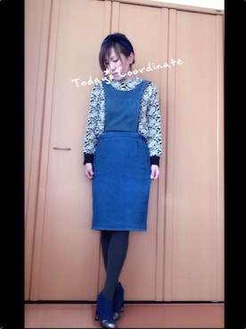 「Marc by Marc Jacobs（マークバイマークジェイコブス）のアイテム（ブーティ）」を使った、cha!!さん（レディース・156cm）の冬コーディネート