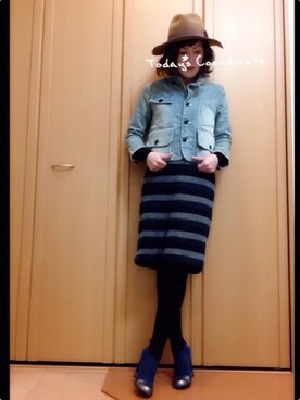 「Marc by Marc Jacobs（マークバイマークジェイコブス）のアイテム（ブーティ）」を使った、cha!!さん（レディース・156cm）の冬コーディネート