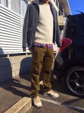 「OLD NAVY（オールドネイビー）のアイテム（その他アウター）」を使った、HIROさん（メンズ・173cm）の冬コーディネート