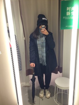 「BRATSON（ブラットソン）のアイテム」を使った、crazyzzさん（レディース・159cm）の冬コーディネート