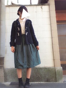 「AS as know as（エーエス アズノウアズ）のアイテム（ダッフルコート）」を使った、うよ さん（レディース・163cm）の秋コーディネート