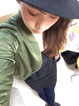 「AS KNOW AS plus（アズノゥアズプラス）のアイテム（ミリタリージャケット）」を使った、hidemiさん（レディース・165cm）の秋コーディネート