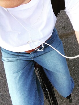 「HANES（ヘインズ）のアイテム（Tシャツ/カットソー、ホワイト系）」を使った、hidemiさん（レディース・165cm）の夏コーディネート