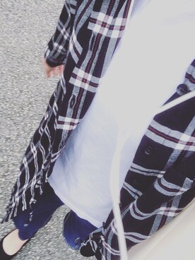 「UNIQLO（ユニクロ）のアイテム（シャツワンピース、ブラック系）」を使った、hidemiさん（レディース・165cm）の秋コーディネート