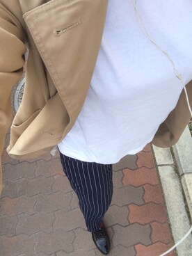 「HANES（ヘインズ）のアイテム（Tシャツ/カットソー、ホワイト系）」を使った、hidemiさん（レディース・165cm）の秋コーディネート
