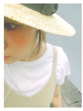 「アイテム（キャミソール、ベージュ系）」を使った、hidemiさん（レディース・165cm）の夏コーディネート