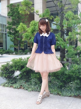 「axes femme（アクシーズファム）のアイテム（スカート）」を使った、ふっきーさん（レディース・156cm）の夏コーディネート