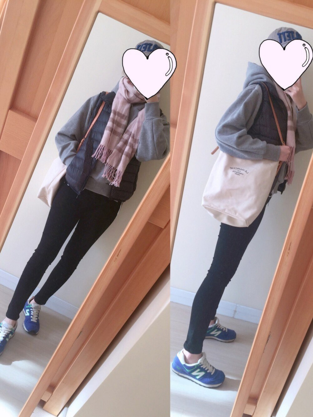 「冬、カジュアルコーデ」｜「NEW BALANCEのアイテム（スニーカー、ブルー系）」を使った、Kirima♡さん（レディース・166cm）の秋コーディネートの1枚目の写真