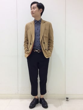 「CLASS（クラス）のアイテム（スラックス）」を使った、福田  慎吾さん（メンズ・172cm）の夏コーディネート