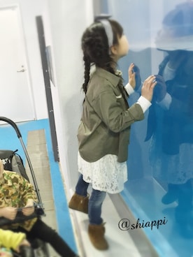 「アイテム（ブーツ）」を使った、しあっぴさん（キッズ・120cm）の春コーディネート