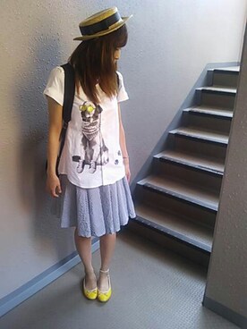 「FRAPBOIS」｜「アイテム（バレエシューズ）」を使った、momoさん（レディース・163cm）の夏コーディネート