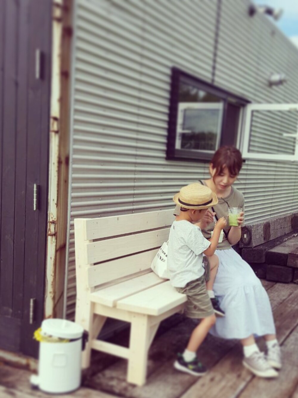 「夏休み」｜「DAISOのアイテム（ハット、ベージュ系）」を使った、yukieさん（レディース・166cm）の夏コーディネートの1枚目の写真