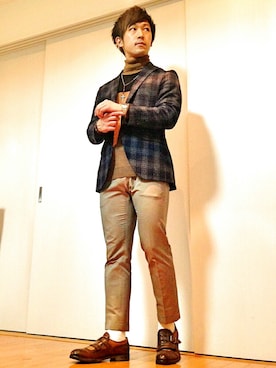 「バレンタインデートスタイル」｜「アイテム（アナログ腕時計）」を使った、H.Kさん（メンズ・167cm）の冬コーディネート