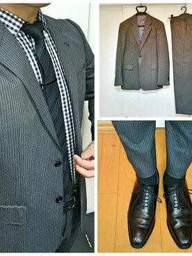 「JUNMEN（ジュンメン）のアイテム（フォーマルスーツ/小物）」を使った、H.Kさん（メンズ・167cm）の春コーディネート