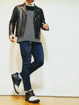 「PATRICK COX（パトリック・コックス）のアイテム（財布/小物）」を使った、H.Kさん（メンズ・167cm）の秋コーディネート