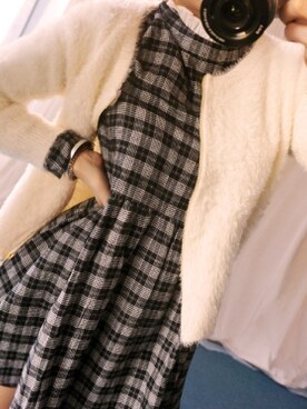 「skirt」｜「アイテム（ワンピース）」を使った、큐니걸스さん（レディース・163cm）の冬コーディネート