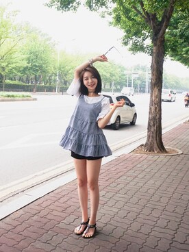 「#shirt」｜큐니걸스さん（レディース・163cm）の夏コーディネート