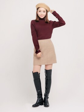 「longboots」｜큐니걸스さん（レディース・163cm）の秋コーディネート