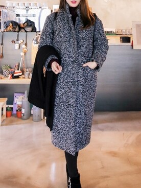 「pants」｜「アイテム（その他アウター）」を使った、큐니걸스さん（レディース・163cm）の冬コーディネート