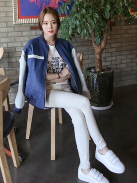 「pants」｜「アイテム（チェスターコート）」を使った、큐니걸스さん（レディース・163cm）の冬コーディネート