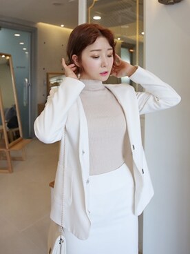 「skirt」｜「アイテム（その他アウター）」を使った、큐니걸스さん（レディース・163cm）の春コーディネート