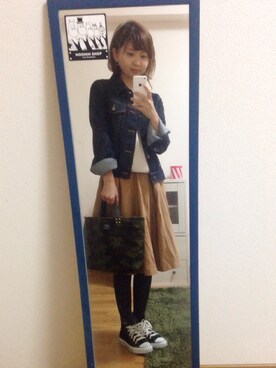 「KBF BOX（ケービーエフ ボックス）のアイテム（バッグ）」を使った、natsuさん（レディース・152cm）の秋コーディネート