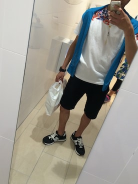 「DOWBL（ダブル）のアイテム（アクセサリー）」を使った、m(_ _)mさん（メンズ・169cm）の夏コーディネート