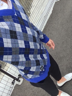 「DOWBL（ダブル）のアイテム（ニット/セーター）」を使った、m(_ _)mさん（メンズ・170cm）の冬コーディネート
