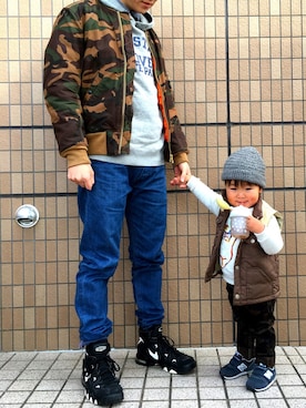 「YAMANE（ヤマネ）のアイテム（パンツ）」を使った、kajiさん（メンズ・170cm）の冬コーディネート