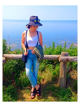 「NIKE(ナイキ)のアイテム(ショルダーバッグ)」を使った、HONOKAさん(レディース・162cm)の夏コーディネート