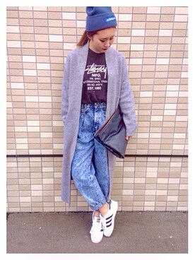 「BLACK BY MOUSSY（ブラックバイマウジー）のアイテム（その他アウター）」を使った、HONOKAさん（レディース・162cm）の秋コーディネート