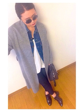 「BLACK BY MOUSSY（ブラックバイマウジー）のアイテム（その他アウター）」を使った、HONOKAさん（レディース・162cm）の秋コーディネート
