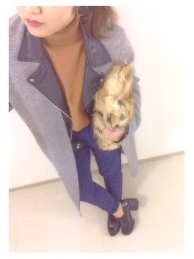 「BLACK BY MOUSSY（ブラックバイマウジー）のアイテム（その他アウター）」を使った、HONOKAさん（レディース・162cm）の冬コーディネート