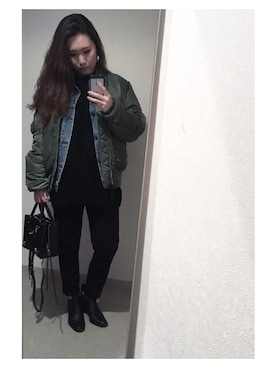 「CHEAP MONDAY（チープマンデイ）のアイテム（アクセサリー）」を使った、HONOKAさん（レディース・162cm）の秋コーディネート