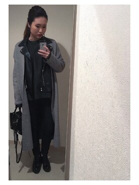 「BLACK BY MOUSSY（ブラックバイマウジー）のアイテム（その他アウター）」を使った、HONOKAさん（レディース・162cm）の秋コーディネート