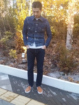 「Denime（ドゥニーム）のアイテム」を使った、ikezawaさん（メンズ・180cm）の冬コーディネート