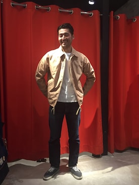 「アイテム（ナイロンジャケット）」を使った、ikezawaさん（メンズ・180cm）の秋コーディネート