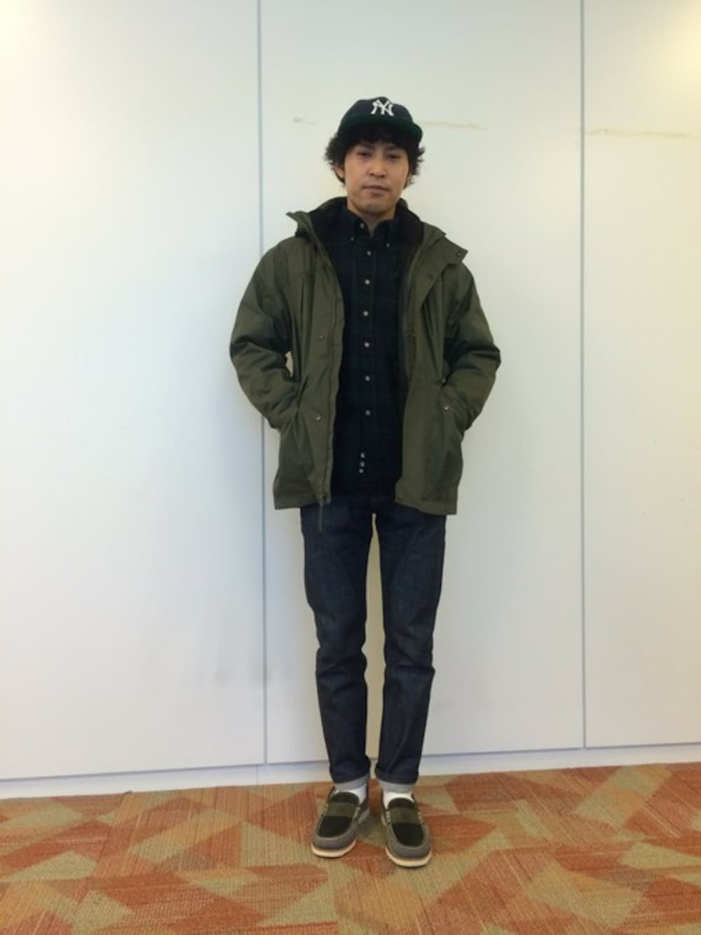 「Timberland」｜「Timberlandの【メルマガ掲載アイテム】ラギッド　マウンテン　３イン１ジャケット（マウンテンパーカー、グリーン系）」を使った、Yo_c_keyさん（メンズ・170cm）の冬コーディネートの1枚目の写真