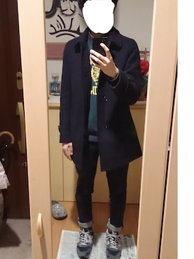 「アイテム（ステンカラーコート）」を使った、しゅさん（メンズ・175cm・10代）の冬コーディネート
