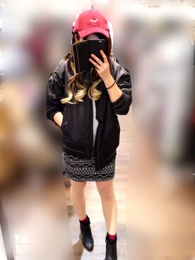 「newhattan（ニューハッタン）の【NEWHATTAN】コーデュロイキャップ（キャップ）」を使った、Hatoriさん（レディース・160cm）の冬コーディネート
