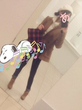 「アイテム（ピーコート）」を使った、あかね氏さん（レディース・157cm・10代）の秋コーディネート