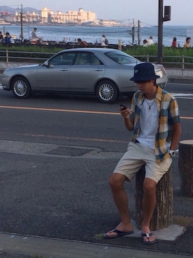 「海スタイル」｜「アイテム（腕時計）」を使った、けんちゅーんさん（メンズ・180cm）の夏コーディネート