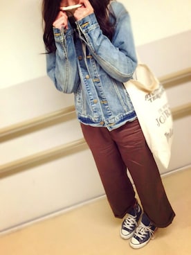 「TODAYFUL（トゥデイフル）のVintageトートバッグ（トートバッグ）」を使った、ayumixさん（レディース・169cm）の冬コーディネート