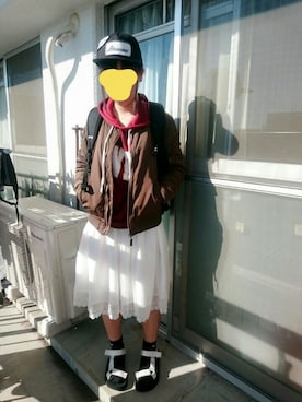 「スポサン」｜「アイテム（その他アウター）」を使った、koharuさん（レディース・154cm）の冬コーディネート